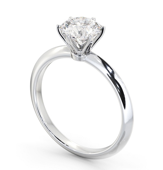 Round Diamond Engagement Ring 18K White Gold Solitaire - Allegra ENRD216_WG_THUMB1