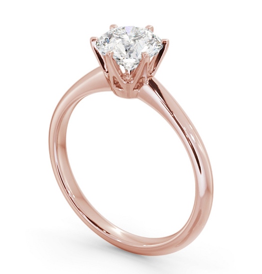 Round Diamond Knife Edge Band Engagement Ring 9K Rose Gold Solitaire ENRD217_RG_THUMB1
