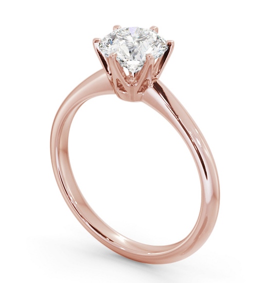 Round Diamond Knife Edge Band Engagement Ring 18K Rose Gold Solitaire ENRD217_RG_THUMB1 