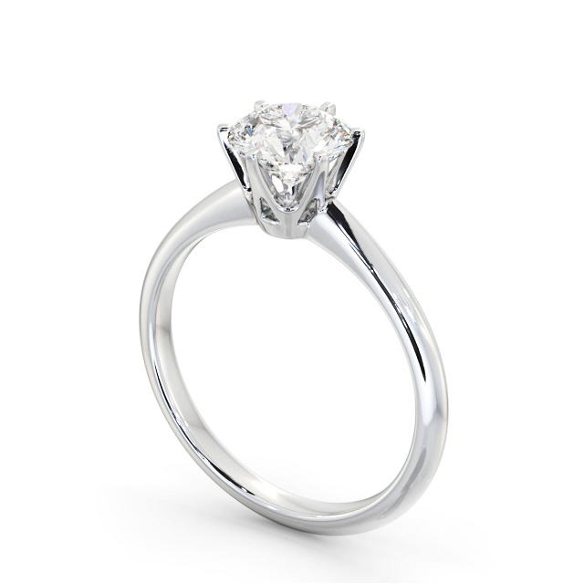 Round Diamond Engagement Ring Palladium Solitaire - Prisha ENRD217_WG_SIDE