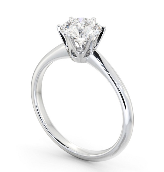 Round Diamond Engagement Ring 18K White Gold Solitaire - Prisha ENRD217_WG_THUMB1