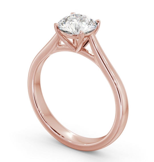 Round Diamond Classic 4 Prong Engagement Ring 18K Rose Gold Solitaire ENRD218_RG_THUMB1 