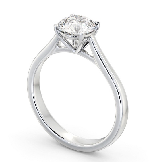 Round Diamond Classic 4 Prong Engagement Ring 18K White Gold Solitaire ENRD218_WG_THUMB1