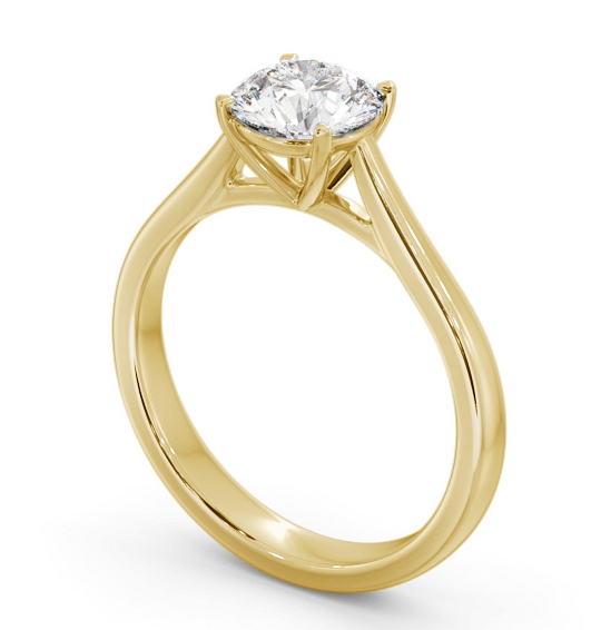 Round Diamond Classic 4 Prong Engagement Ring 18K Yellow Gold Solitaire ENRD218_YG_THUMB1