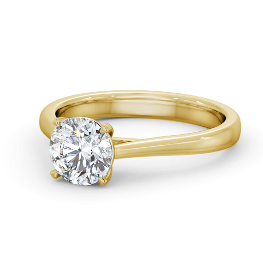 Aldenham Round Diamond Engagement Ring Tapered Band ENRD218_YG_THUMB2 