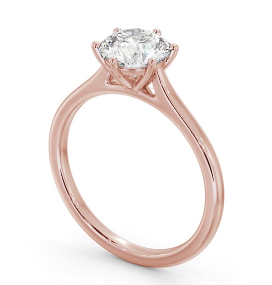 Round Diamond Classic 6 Prong Engagement Ring 18K Rose Gold Solitaire ENRD219_RG_THUMB1