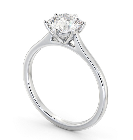 Round Diamond Classic 6 Prong Engagement Ring Platinum Solitaire ENRD219_WG_THUMB1