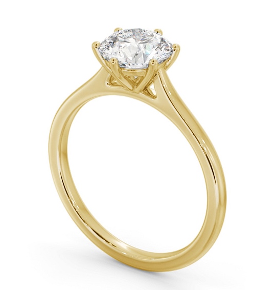 Round Diamond Classic 6 Prong Engagement Ring 9K Yellow Gold Solitaire ENRD219_YG_THUMB1