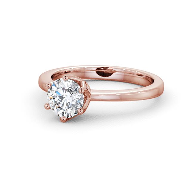 Round Diamond Engagement Ring 9K Rose Gold Solitaire - Banbury ENRD21_RG_FLAT