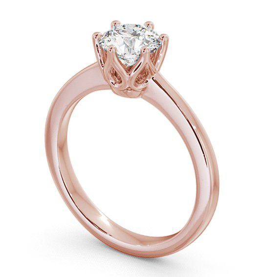 Round Diamond Decorative Engagement Ring 18K Rose Gold Solitaire ENRD21_RG_THUMB1