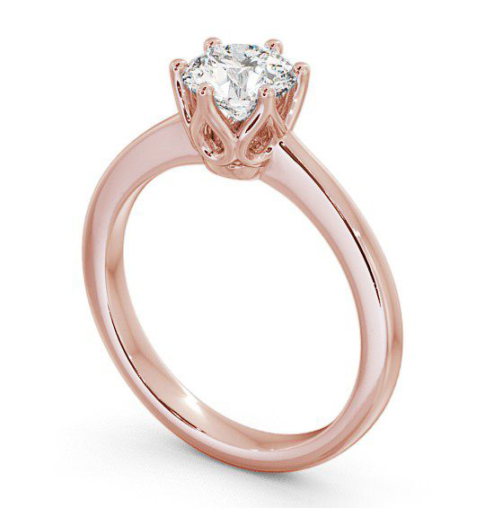 Round Diamond Decorative Engagement Ring 18K Rose Gold Solitaire ENRD21_RG_THUMB1 