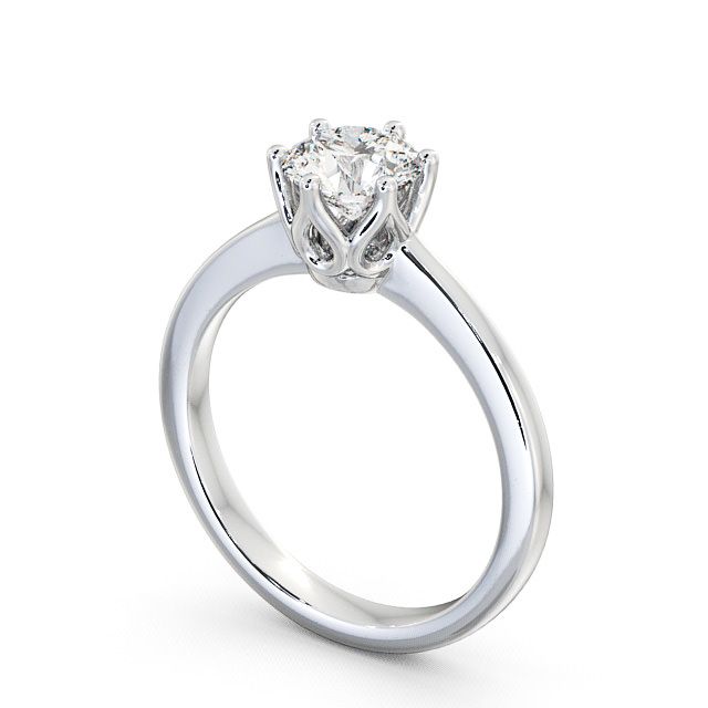 Round Diamond Engagement Ring Platinum Solitaire - Banbury ENRD21_WG_SIDE