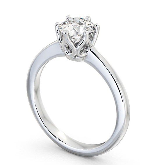 Round Diamond Decorative Engagement Ring 18K White Gold Solitaire ENRD21_WG_THUMB1