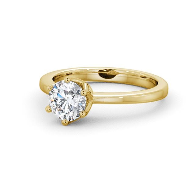Round Diamond Engagement Ring 18K Yellow Gold Solitaire - Banbury ENRD21_YG_FLAT