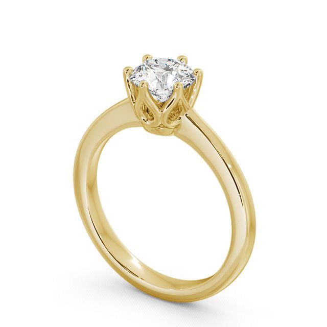 Round Diamond Engagement Ring 18K Yellow Gold Solitaire - Banbury ENRD21_YG_SIDE