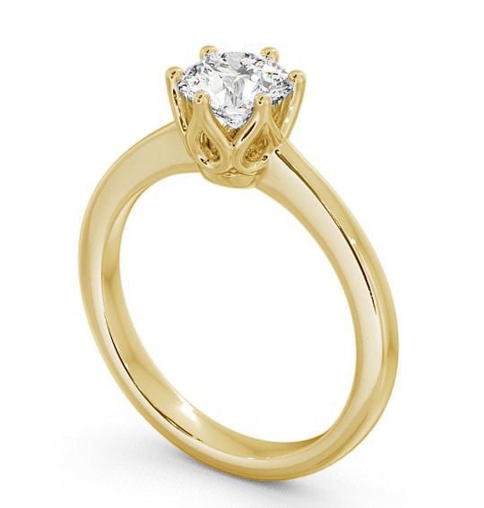Round Diamond Decorative Engagement Ring 9K Yellow Gold Solitaire ENRD21_YG_THUMB1