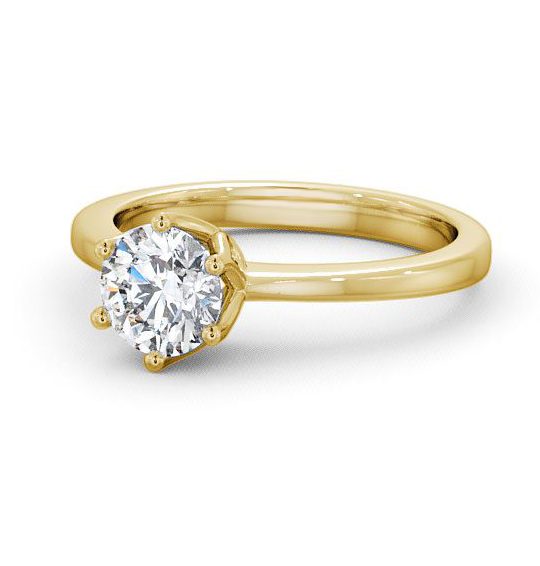 Banbury Round Diamond Engagement Ring Six Claw Tulip Setting ENRD21_YG_THUMB2 