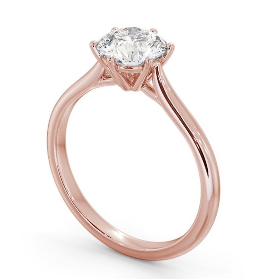 Round Diamond Tapered Band 6 Prong Engagement Ring 9K Rose Gold Solitaire ENRD220_RG_THUMB1