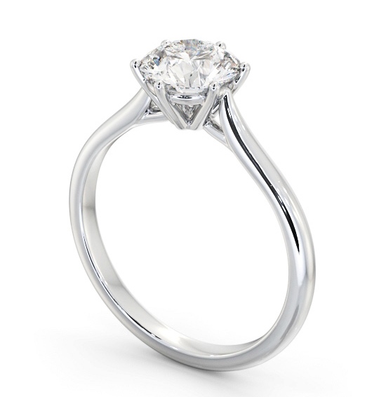 Round Diamond Tapered Band 6 Prong Engagement Ring Palladium Solitaire ENRD220_WG_THUMB1 