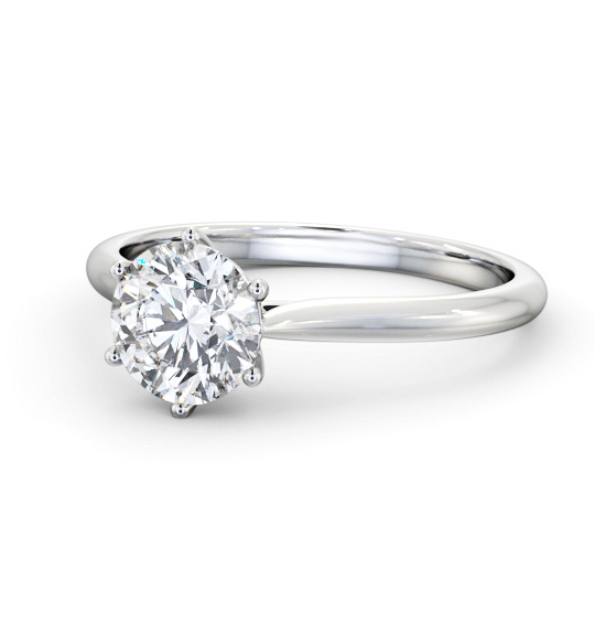 Melina Round Diamond Engagement Ring Six Claw Tapered Band ENRD220_WG_THUMB2 