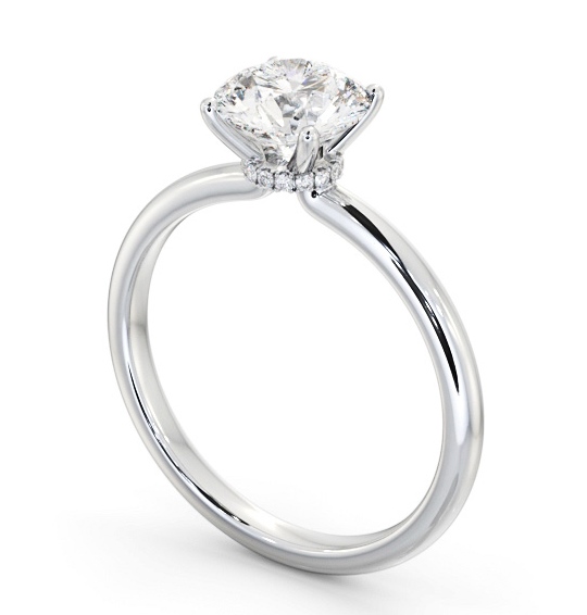 Round Diamond Hidden Halo Engagement Ring Palladium Solitaire ENRD221_WG_THUMB1