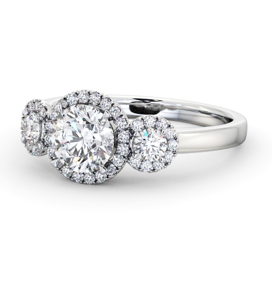  Halo Round Diamond Engagement Ring 18K White Gold - Liliana ENRD223_WG_THUMB2 