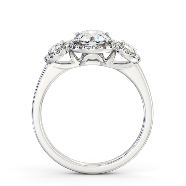 Halo Round Diamond Engagement Ring 18K White Gold - Liliana ENRD223_WG_UP