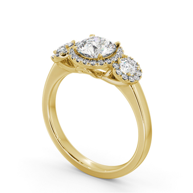 Halo Round Diamond Engagement Ring 18K Yellow Gold - Liliana ENRD223_YG_SIDE