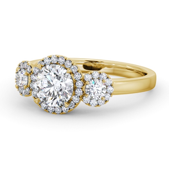  Halo Round Diamond Engagement Ring 9K Yellow Gold - Liliana ENRD223_YG_THUMB2 