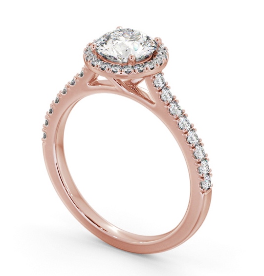  Halo Round Diamond Engagement Ring 18K Rose Gold - Foley ENRD224_RG_THUMB1 