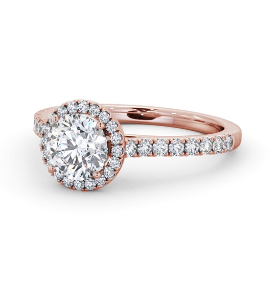  Halo Round Diamond Engagement Ring 18K Rose Gold - Foley ENRD224_RG_THUMB2 