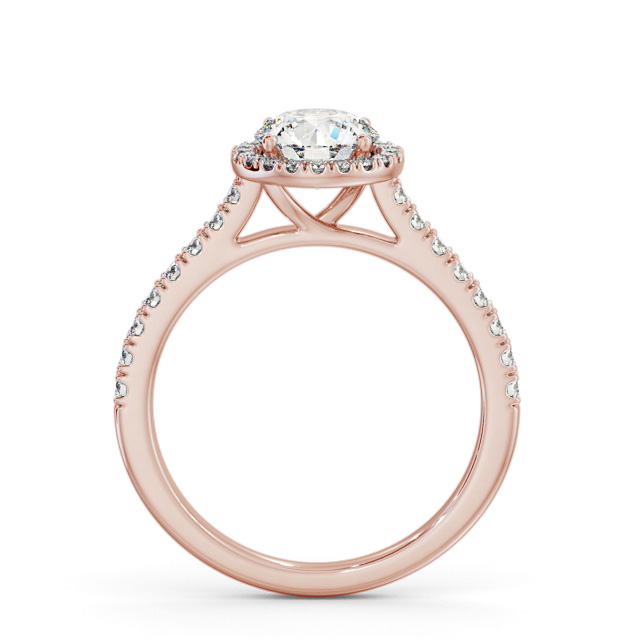 Halo Round Diamond Engagement Ring 9K Rose Gold - Foley ENRD224_RG_UP