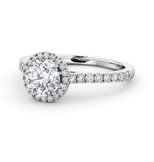  Halo Round Diamond Engagement Ring Platinum - Foley ENRD224_WG_THUMB2 