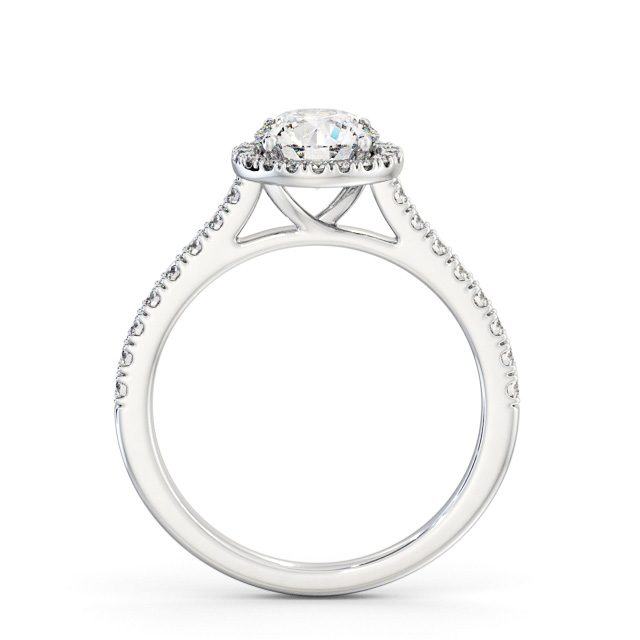 Halo Round Diamond Engagement Ring Platinum - Foley ENRD224_WG_UP