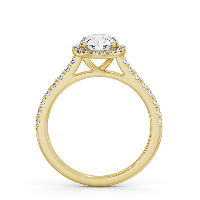 Halo Round Diamond Engagement Ring 18K Yellow Gold - Foley ENRD224_YG_UP