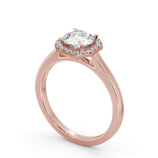 Halo Round Diamond Engagement Ring 9K Rose Gold - Arwen ENRD225_RG_SIDE
