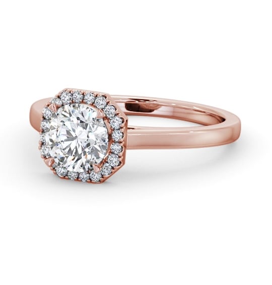  Halo Round Diamond Engagement Ring 9K Rose Gold - Arwen ENRD225_RG_THUMB2 