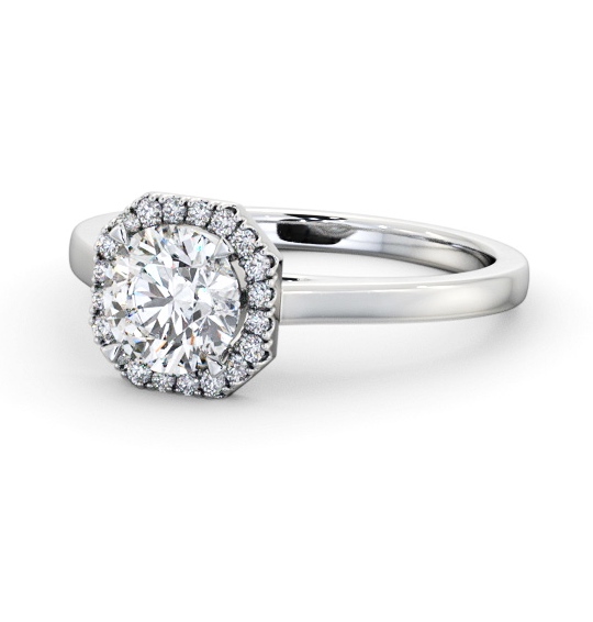 Halo Round Diamond Engagement Ring Platinum - Arwen ENRD225_WG_THUMB2 