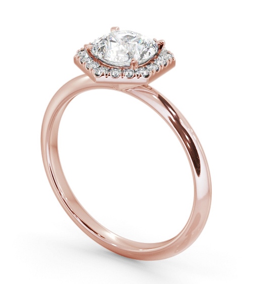 Round Diamond with Hexagon Shape Halo Engagement Ring 9K Rose Gold ENRD226_RG_THUMB1