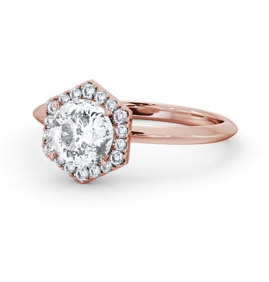  Halo Round Diamond Engagement Ring 18K Rose Gold - Enya ENRD226_RG_THUMB2 