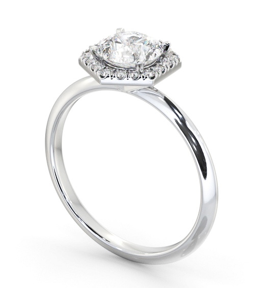  Halo Round Diamond Engagement Ring Palladium - Enya ENRD226_WG_THUMB1 