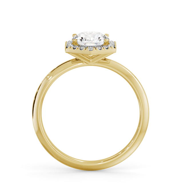 Halo Round Diamond Engagement Ring 18K Yellow Gold - Enya ENRD226_YG_UP