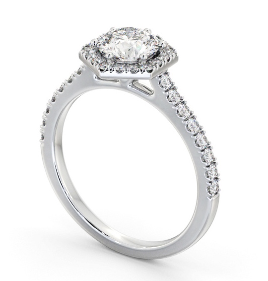  Halo Round Diamond Engagement Ring Palladium - Laing ENRD227_WG_THUMB1 