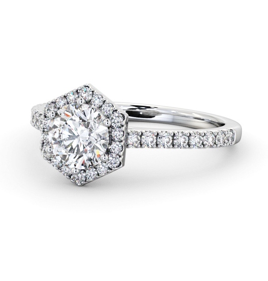 Halo Round Diamond Engagement Ring 9K White Gold - Laing ENRD227_WG_THUMB2 