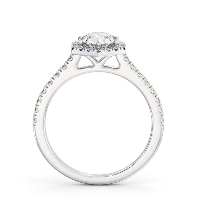 Halo Round Diamond Engagement Ring Platinum - Laing ENRD227_WG_UP
