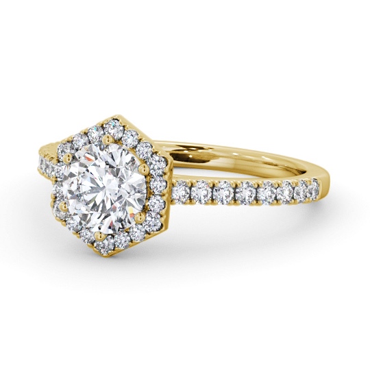  Halo Round Diamond Engagement Ring 18K Yellow Gold - Laing ENRD227_YG_THUMB2 