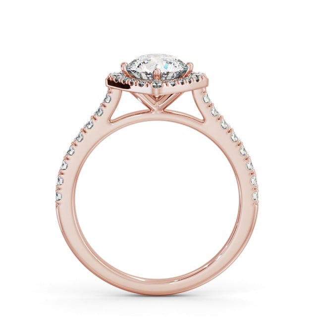 Halo Round Diamond Engagement Ring 9K Rose Gold - Luciana ENRD228_RG_UP