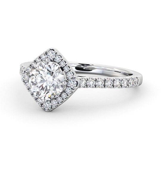  Halo Round Diamond Engagement Ring 18K White Gold - Luciana ENRD228_WG_THUMB2 