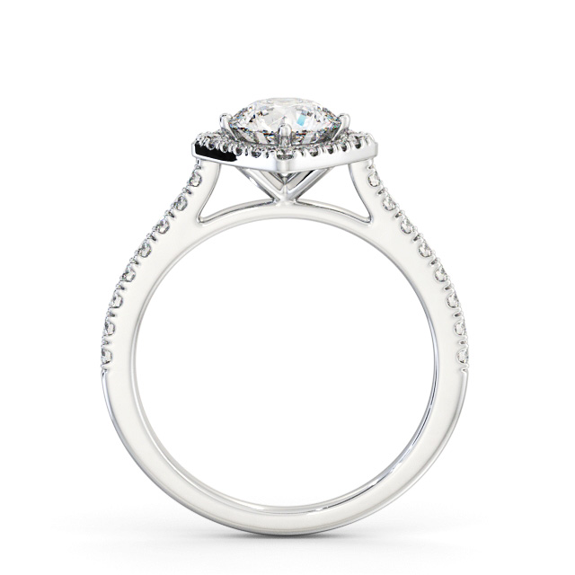 Halo Round Diamond Engagement Ring Platinum - Luciana ENRD228_WG_UP