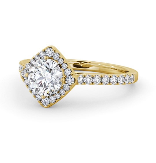  Halo Round Diamond Engagement Ring 18K Yellow Gold - Luciana ENRD228_YG_THUMB2 